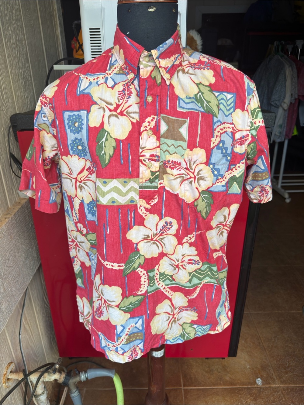 PreOwned Reyn Spooner Hawaiian Print Multicolored Pullover Men's Medium